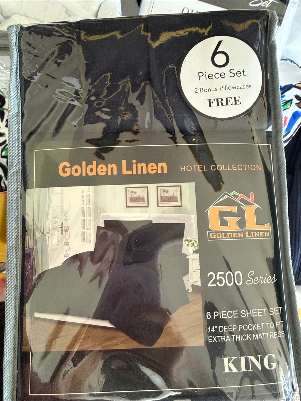 Golden Linen 6-Piece King Sheet Set in Dark Brown